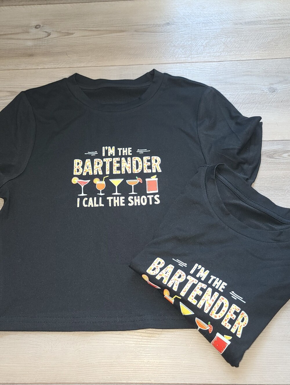 Women's Black 'I'm the Bartender' Graphic Tee Set Of 2